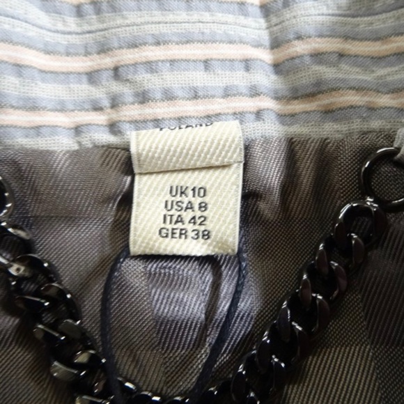 Burberry London Women’s Pin Striped Pant Suit Pale Flint Blue Sz 8 Cotton NWT - Picture 9 of 16